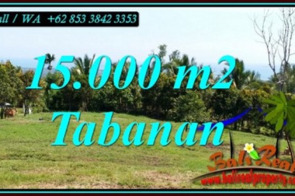 TANAH MURAH  di TABANAN BALI DIJUAL 15,000 m2 View SAWAH, GUNUNG DAN LAUT