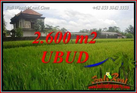 Tanah Murah Dijual di Ubud Bali 2,600 m2 di Ubud Pejeng